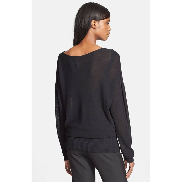 New NWT $248 Plenty Tracy Reese Off Shoulder Sweater Top Black S Layered Fine - Picture 3 of 10